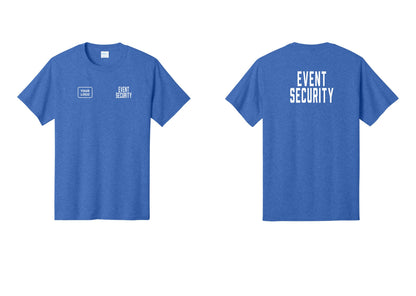 NYC Factory Custom Logo Event Security T-Shirt for Venues & Crowd Management (Classic) - EVENT SECURITY + Your Logo + Back - Heather Royal
