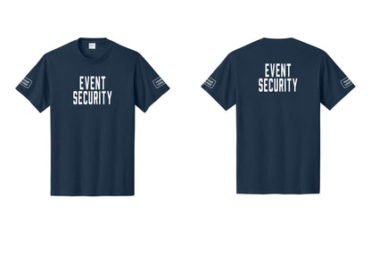 NYC Factory Custom Logo Event Security T-Shirt for Venues & Crowd Management (Classic) - Front + Back + Your Logo Sleeves - Navy