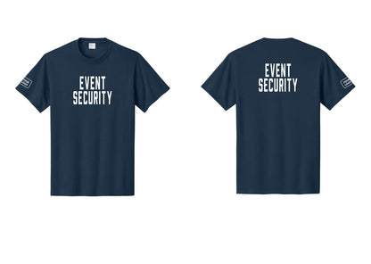NYC Factory Custom Logo Event Security T-Shirt for Venues & Crowd Management (Classic) - Front + Back + Your Logo Sleeve - Navy