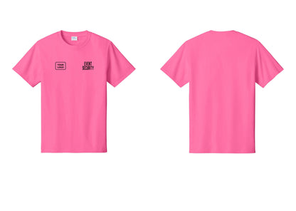 NYC Factory Custom Logo Event Security T-Shirt for Venues & Crowd Management (Classic) - EVENT SECURITY + Your Logo - Neon Pink