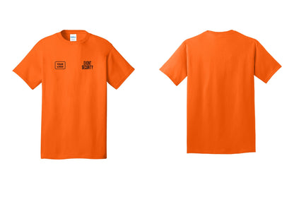 NYC Factory Custom Logo Event Security T-Shirt for Venues & Crowd Management (Classic) - EVENT SECURITY + Your Logo - Safety Orange