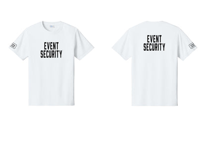 NYC Factory Custom Logo Event Security T-Shirt for Venues & Crowd Management (Classic) - Front + Back + Your Logo Sleeve - White
