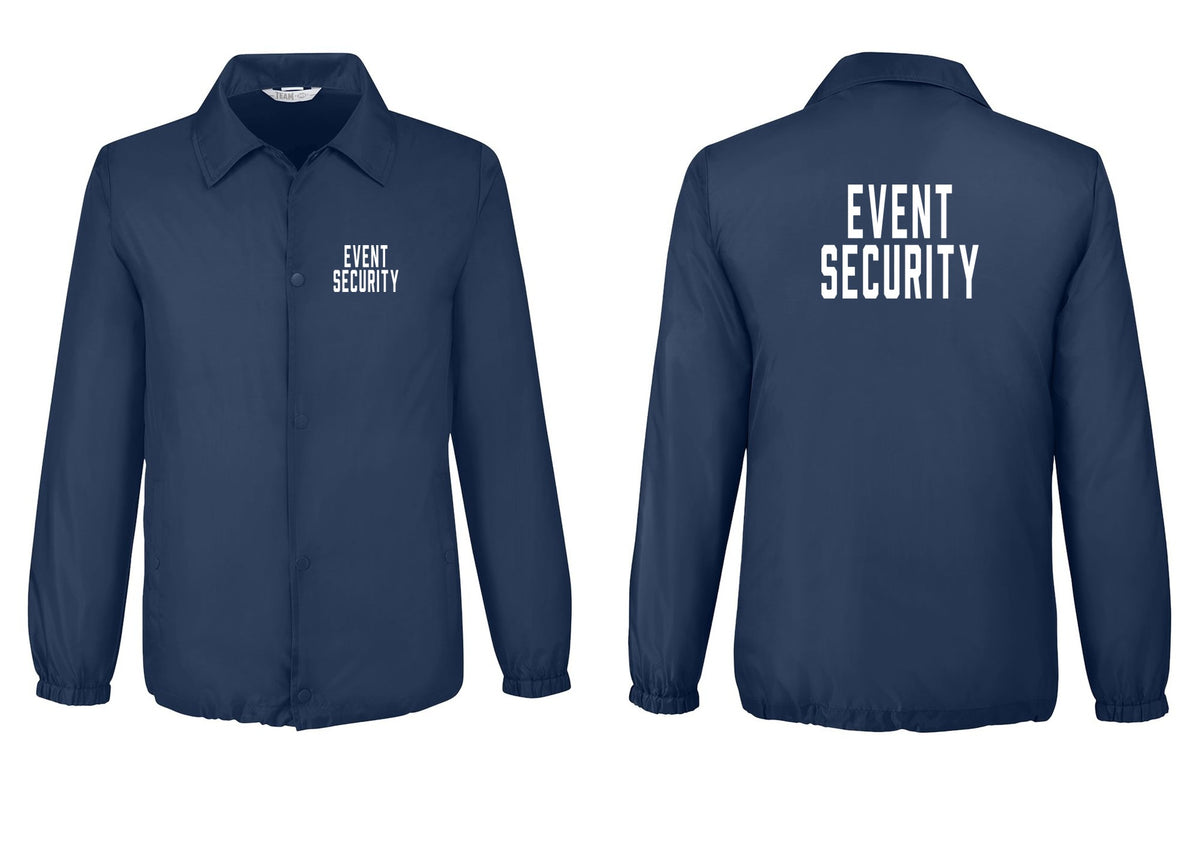 NYC Factory Event Security Snap-Front Coaches Jacket (Classic) - Chest + Back - Sport Dark Navy