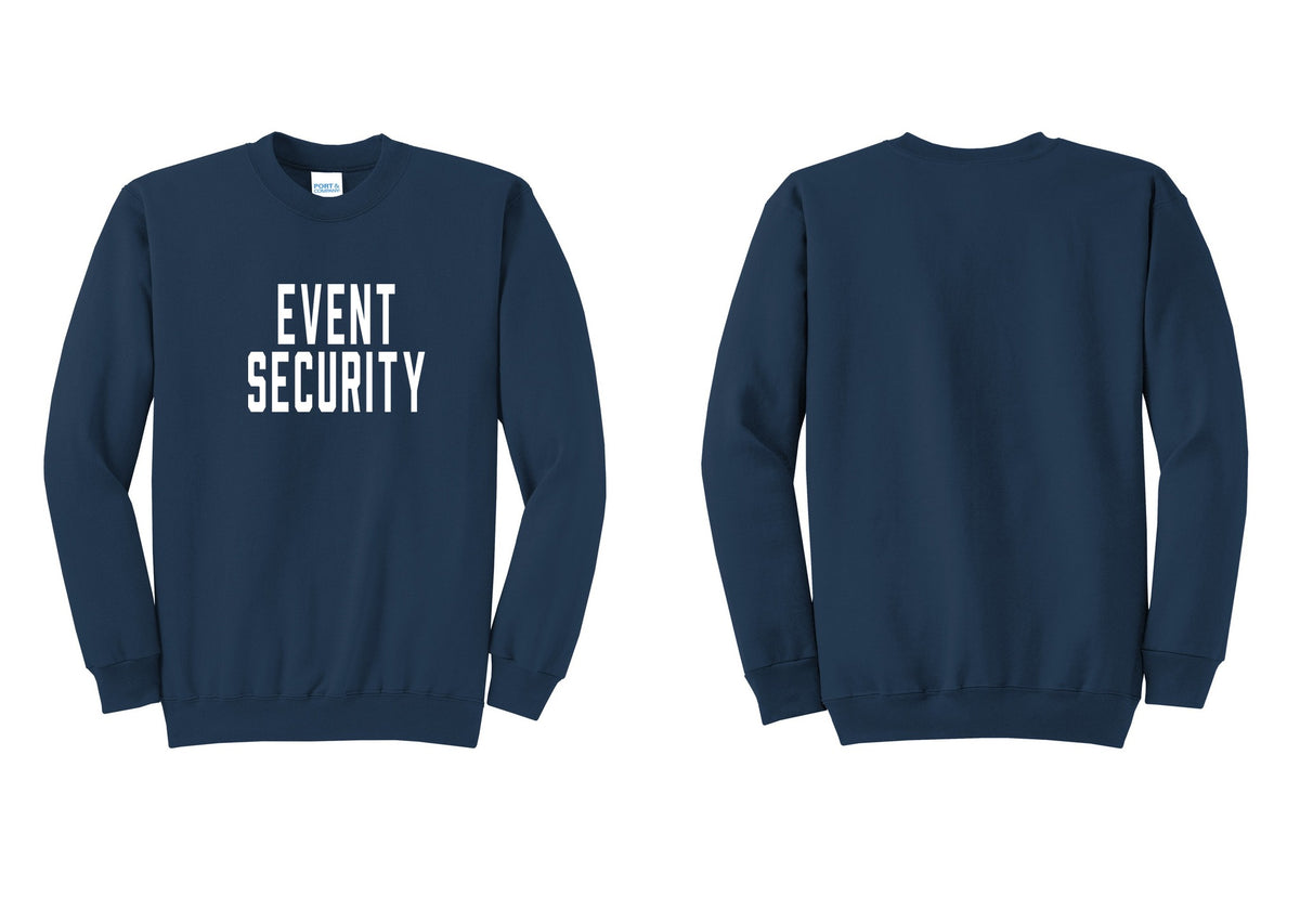 NYC Factory Event Security Cotton Fleece Crewneck Sweatshirt (Classic) - Front Only - Navy