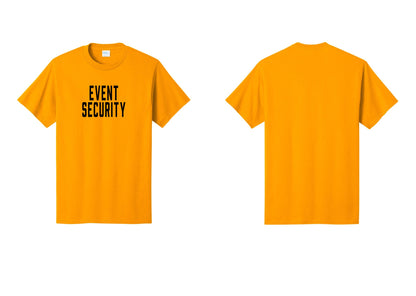 NYC Factory Event Security T-Shirt for Venues & Crowd Management (Classic) - Front Only - Gold