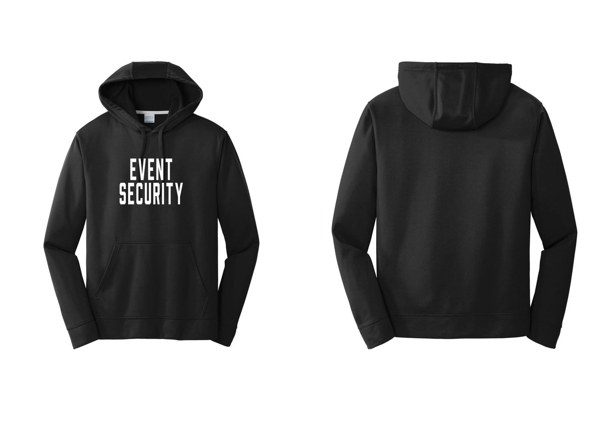 NYC Factory Event Security Performance Hooded Fleece Pullover Sweatshirt (Classic) - Front Only - Black