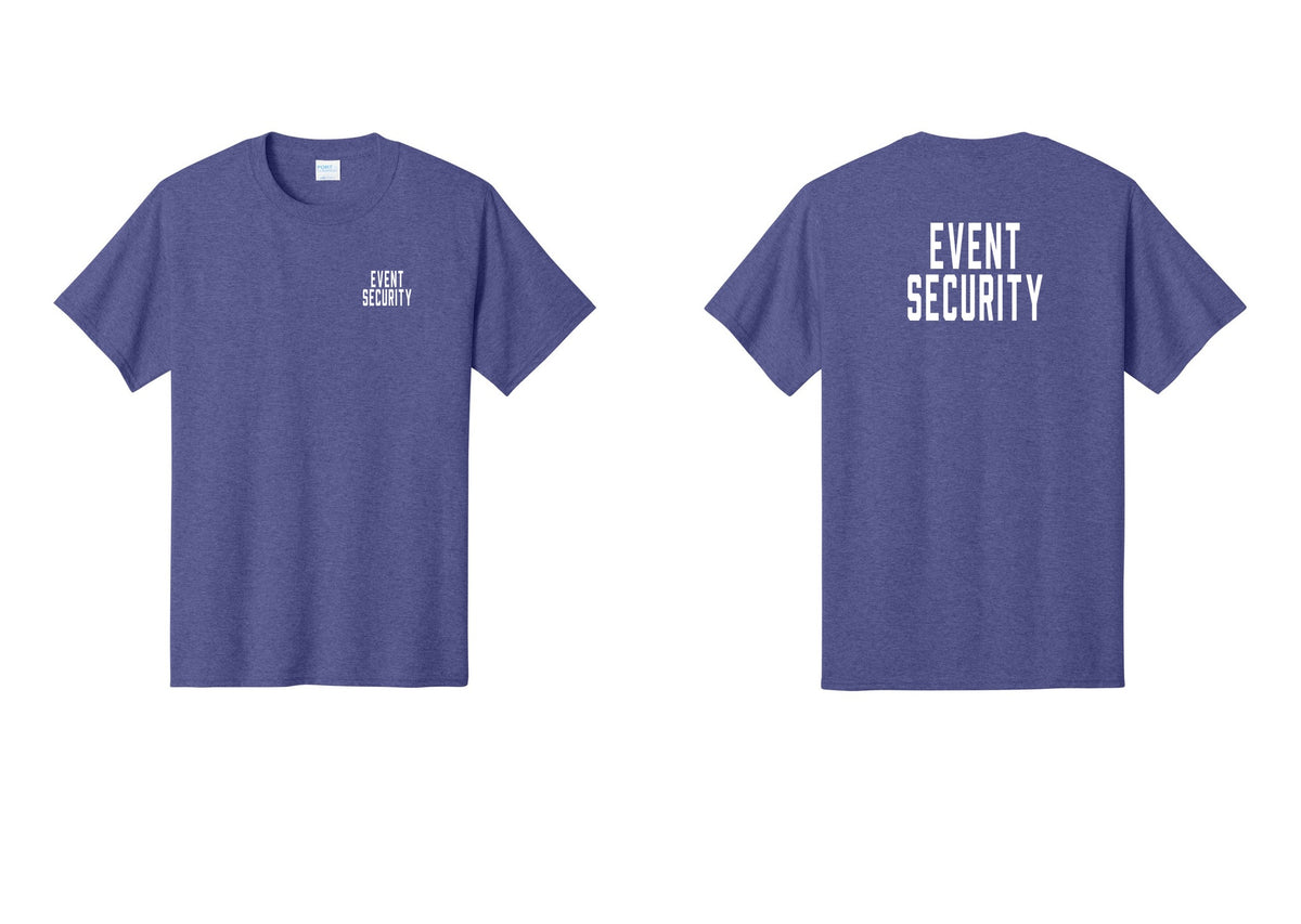 NYC Factory Event Security T-Shirt for Venues & Crowd Management (Classic) - Chest + Back - Heather Purple