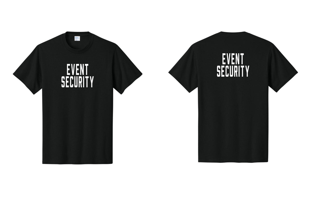 NYC Factory Event Security T-Shirt for Venues & Crowd Management (Classic) - Front + Back - Black