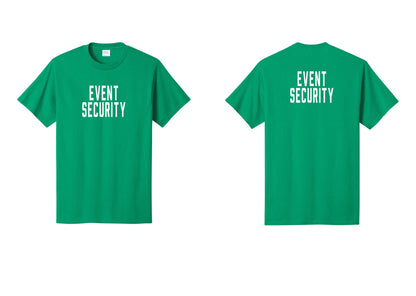 NYC Factory Event Security T-Shirt for Venues & Crowd Management (Classic) - Front + Back - Kelly