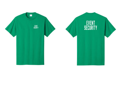 NYC Factory Event Security T-Shirt for Venues & Crowd Management (Classic) - Chest + Back - Kelly