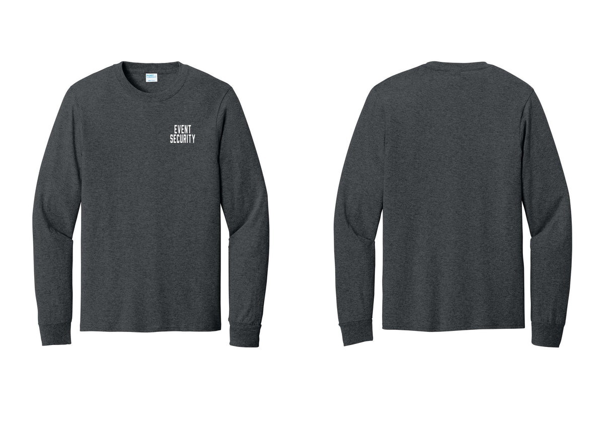 NYC Factory Event Security Cotton Long Sleeve T-Shirt (Classic) - Chest Only - Dark Heather Grey