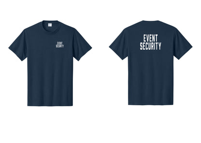 NYC Factory Event Security T-Shirt for Venues & Crowd Management (Classic) - Chest + Back - Navy