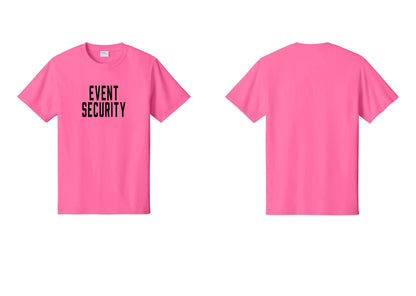 NYC Factory Event Security T-Shirt for Venues & Crowd Management (Classic) - Front Only - Neon Pink
