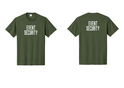 NYC Factory Event Security T-Shirt for Venues & Crowd Management (Classic) - Front + Back - Olive
