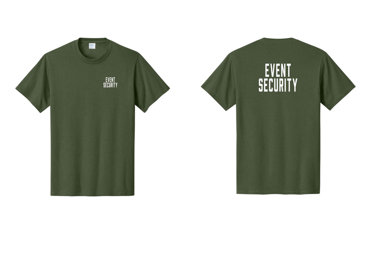 NYC Factory Event Security T-Shirt for Venues & Crowd Management (Classic) - Chest + Back - Olive