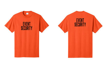 NYC Factory Event Security T-Shirt for Venues & Crowd Management (Classic) - Front + Back - Orange
