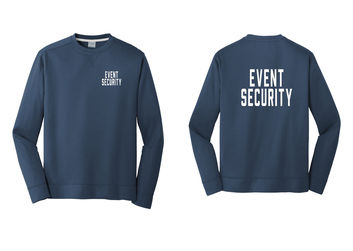 NYC Factory Event Security Performance Fleece Crewneck Sweatshirt (Classic) - Chest + Back - Navy