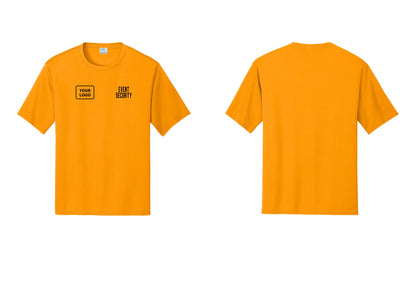 NYC Factory Custom Logo Event Security Performance T-Shirt (Classic) - EVENT SECURITY + Your Logo - Gold