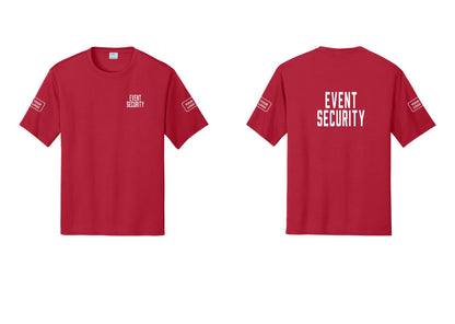 NYC Factory Custom Logo Event Security Performance T-Shirt (Classic) - Chest + Back + Your Logo Sleeves - Red