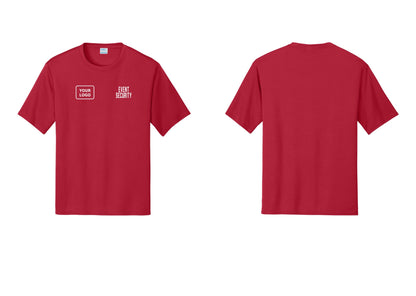 NYC Factory Custom Logo Event Security Performance T-Shirt (Classic) - EVENT SECURITY + Your Logo - Red