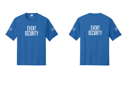 NYC Factory Custom Logo Event Security Performance T-Shirt (Classic) - Front + Back + Your Logo Sleeves - Royal