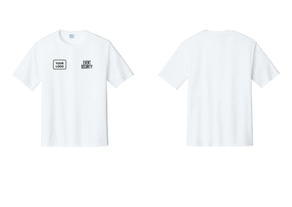 NYC Factory Custom Logo Event Security Performance T-Shirt (Classic) - EVENT SECURITY + Your Logo - White