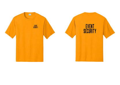 NYC Factory Event Security Performance T-Shirt (Classic) - Chest + Back - Gold