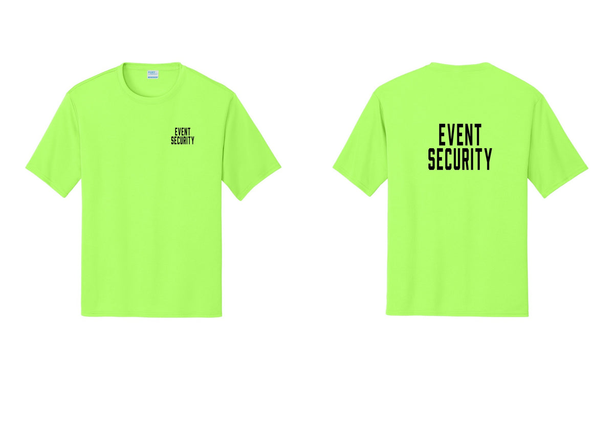NYC Factory Event Security Performance T-Shirt (Classic) - Chest + Back - Neon Green