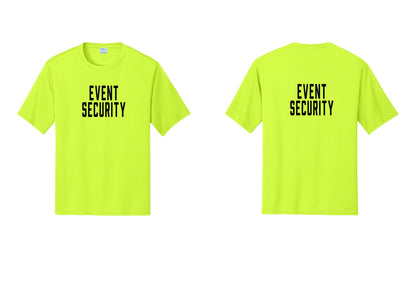 NYC Factory Event Security Performance T-Shirt (Classic) - Front + Back - Neon Yellow