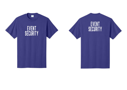 NYC Factory Event Security T-Shirt for Venues & Crowd Management (Classic) - Front + Back - Purple