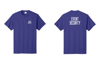 NYC Factory Event Security T-Shirt for Venues & Crowd Management (Classic) - Chest + Back - Purple