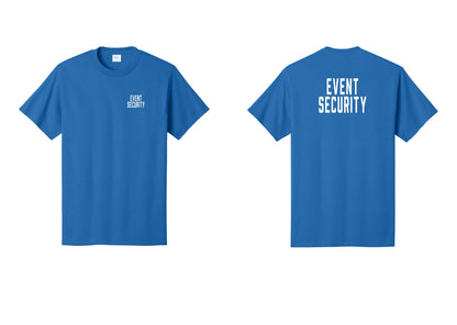 NYC Factory Event Security T-Shirt for Venues & Crowd Management (Classic) - Chest + Back - Royal