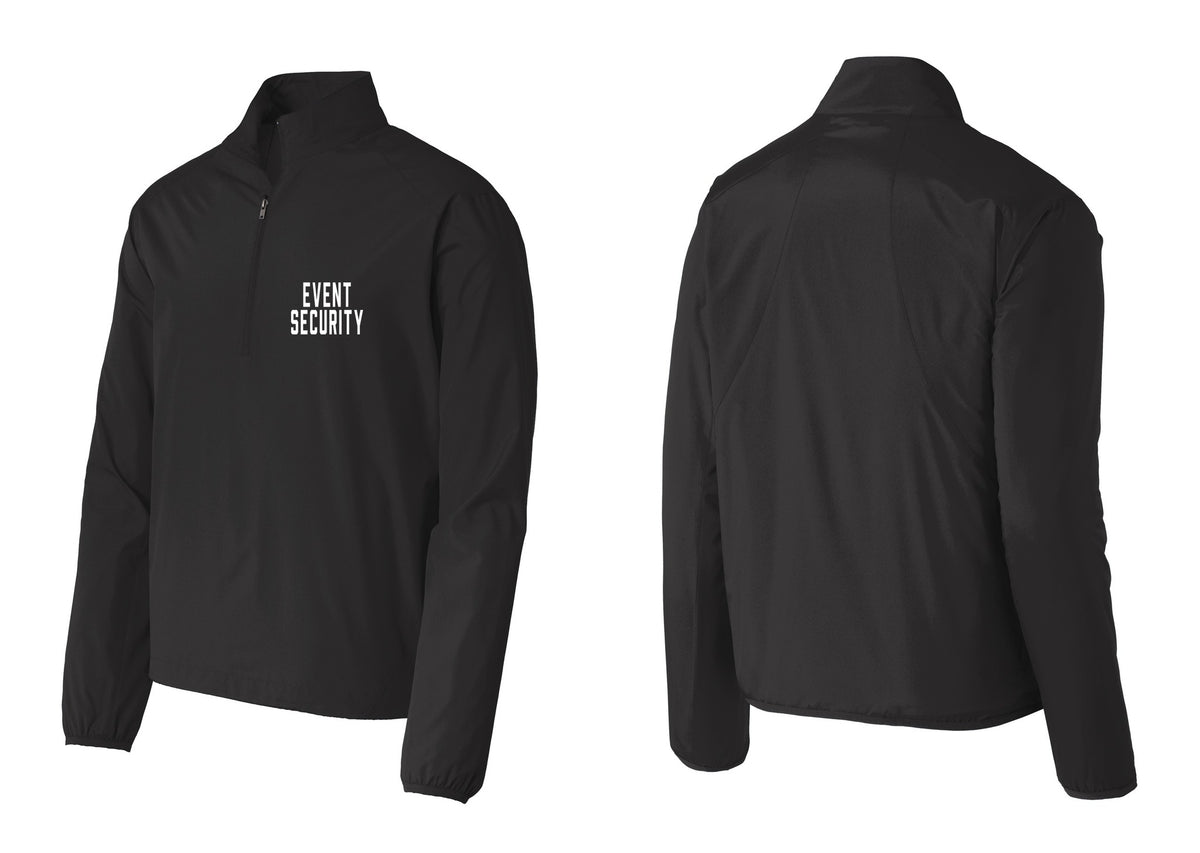 NYC Factory Event Security Windbreaker 1/2-Zip Pullover (Classic) - Chest Only - Black