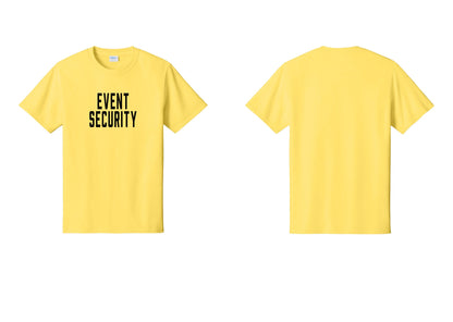 NYC Factory Event Security T-Shirt for Venues & Crowd Management (Classic) - Front Only - Yellow