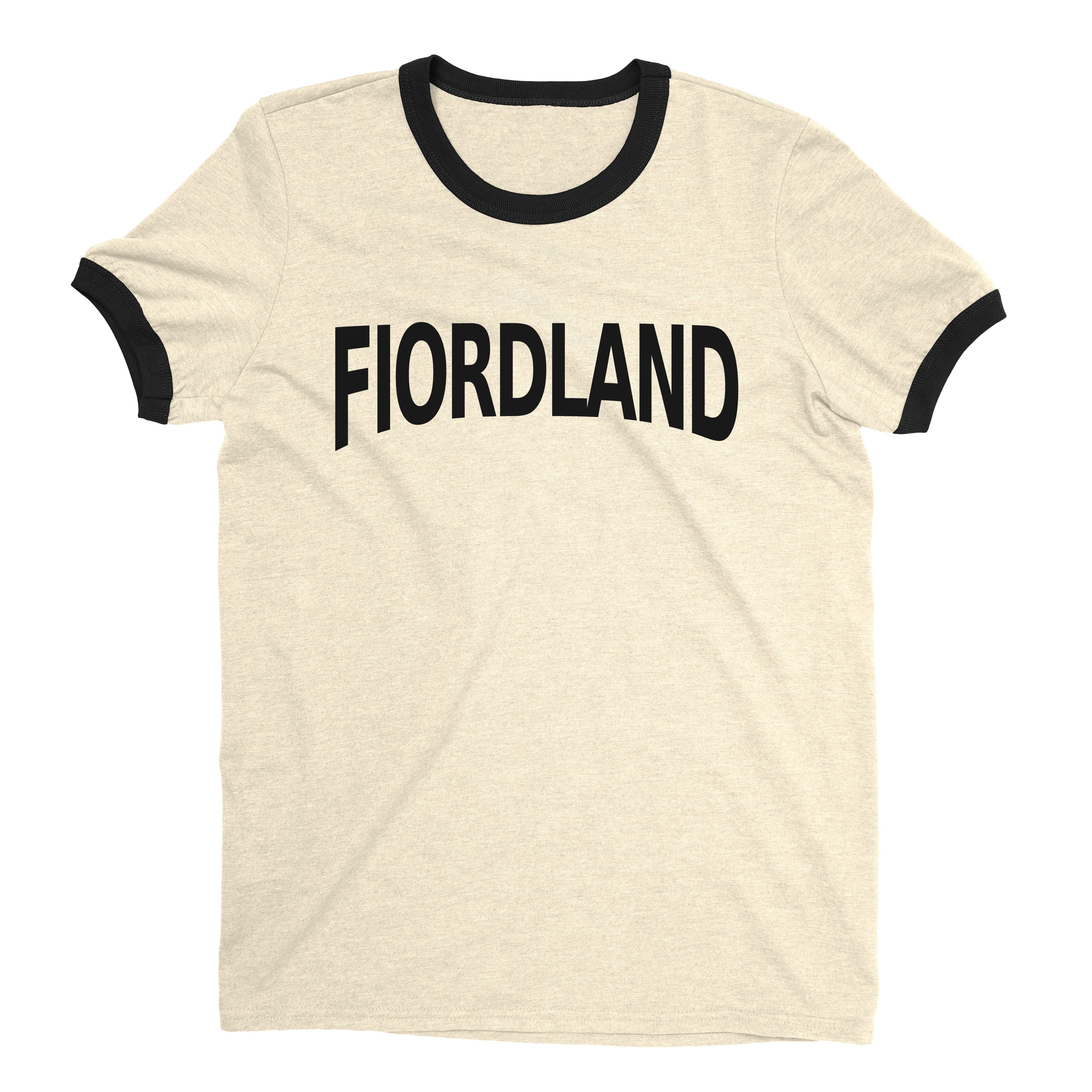 Fiordland National Park Ringer Tee Retro Style Men's T-Shirt - NYC Factory - Natural