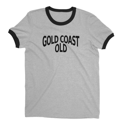 Gold Coast Australia Ringer Tee Retro Style Men's T-Shirt - NYC Factory - Heather Gray