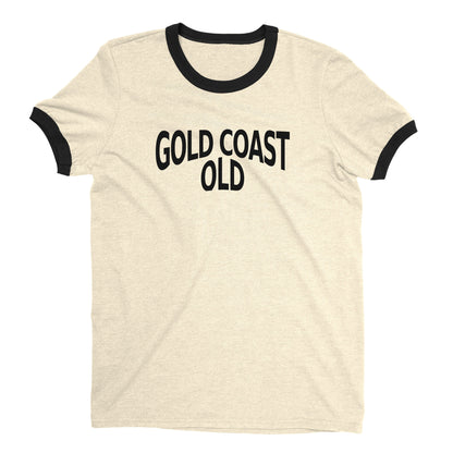 Gold Coast Australia Ringer Tee Retro Style Men's T-Shirt - NYC Factory - Natural