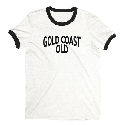 Gold Coast Australia Ringer Tee Retro Style Men's T-Shirt - NYC Factory - White