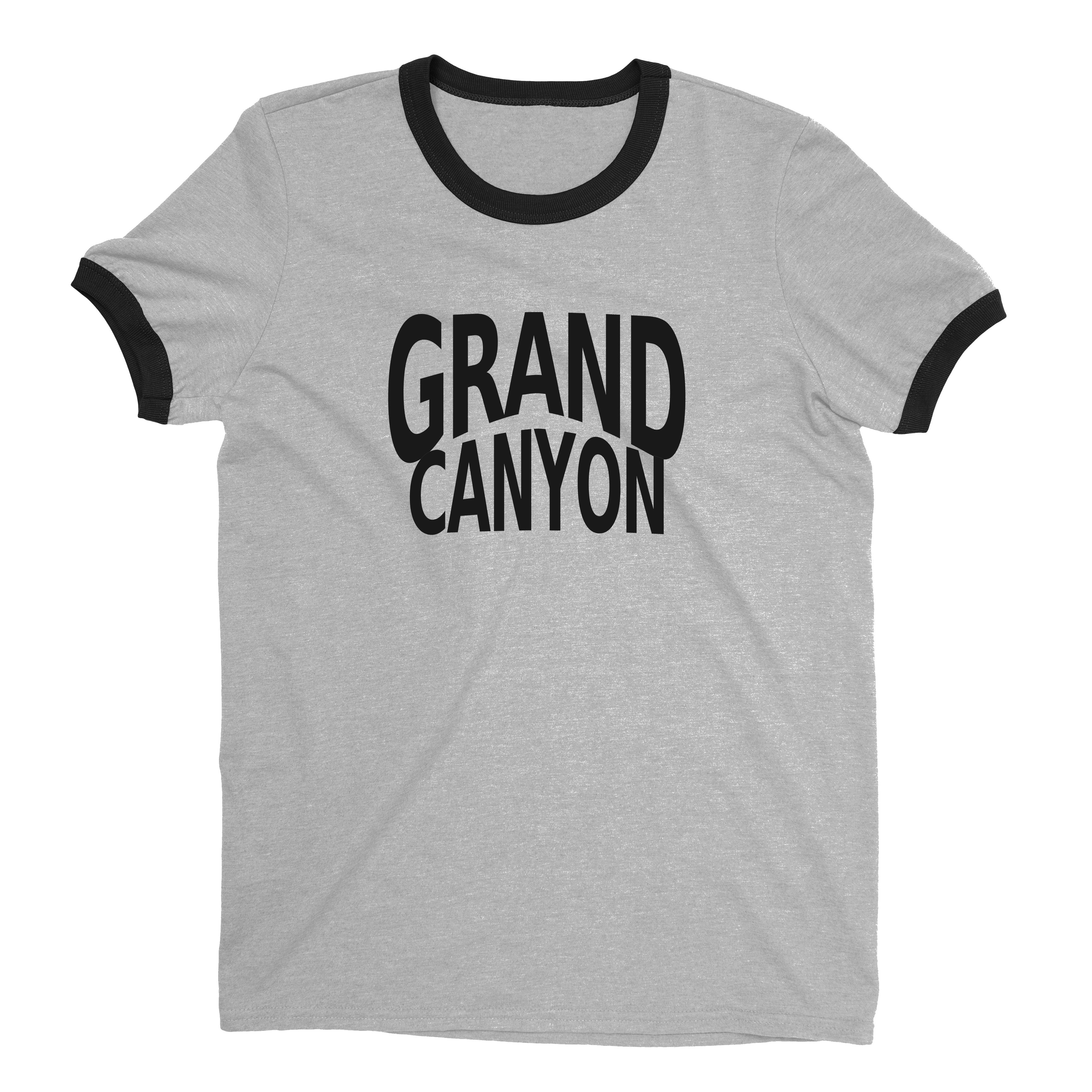 Grand Canyon National Park Ringer Tee Retro Style Men's T-Shirt - NYC Factory - Heather Gray