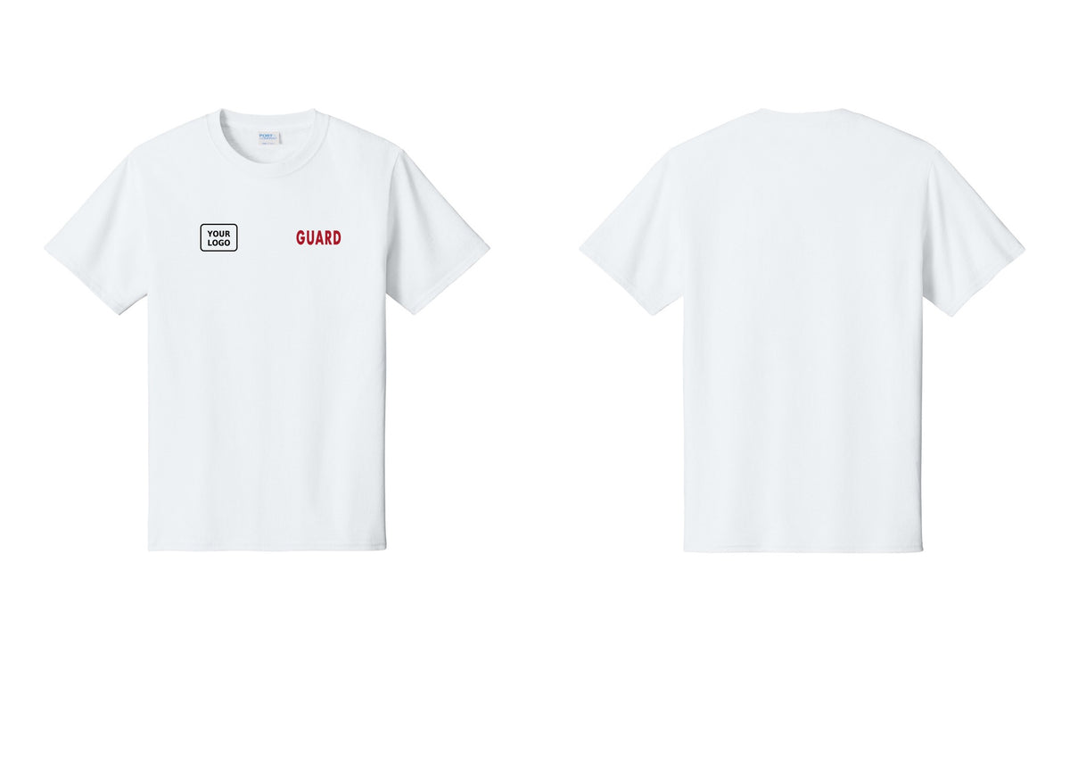 NYC Factory Custom Logo Guard T-Shirt - GUARD + Your Logo - White