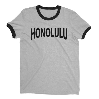 Honolulu Ringer Tee — Heather Gray