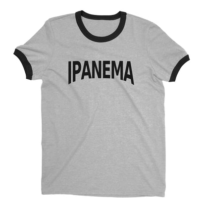 Ipanema Beach Ringer Tee Retro Style Men's T-Shirt - NYC Factory - Heather Gray