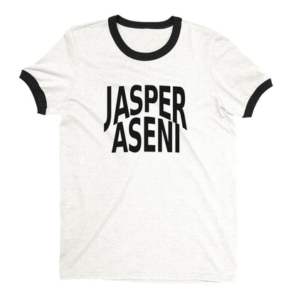 Jasper National Park Ringer Tee Retro Style Men's T-Shirt - NYC Factory - White