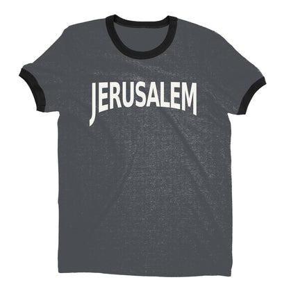 Jerusalem Ringer Tee — Dark Heather