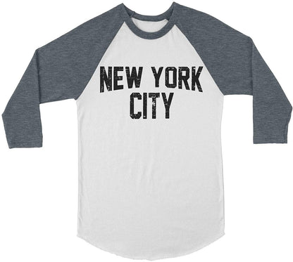Men's New York City Raglan Tee Soft Cotton Shirt