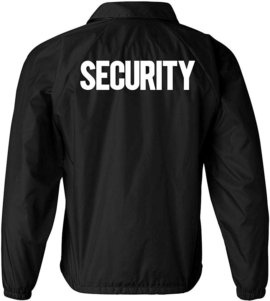 Men's Security Jacket Event Staff Windbreaker Front Back Print