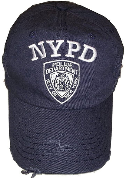 Men's NYPD Baseball Hats (Navy, White 3d Letters)