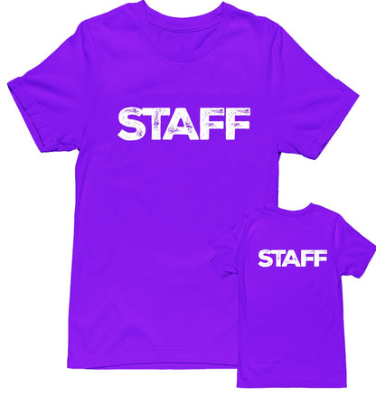 Staff Tees - Men's Unisex - Rustic Design - Soft Cotton Tees (NR-A, Front & Back) All Colors & Sizes