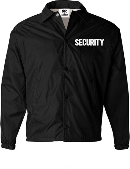 Men's Security Jacket Event Staff Windbreaker Front Back Print