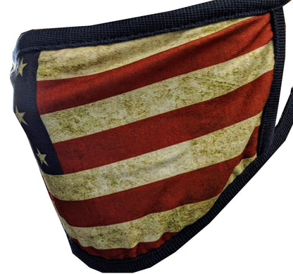 USA Distressed Flag Face Mask Adult Unisex Non Medical Cotton & Polyester